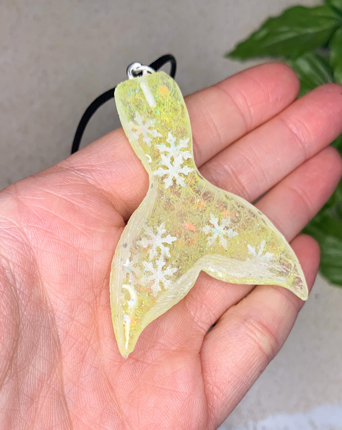 Snowflake Mermaid Tail Necklace