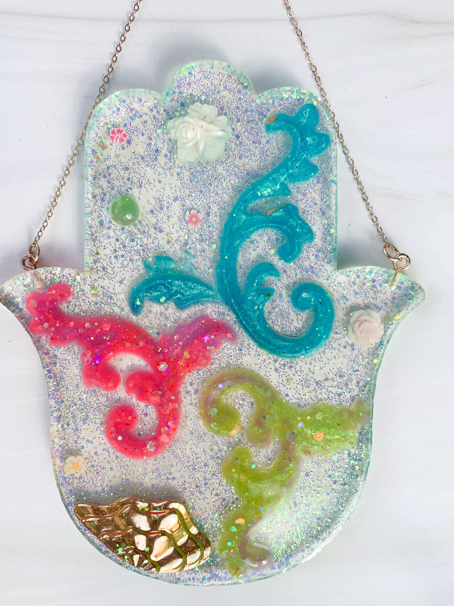 Glitter Water Horse Hamsa