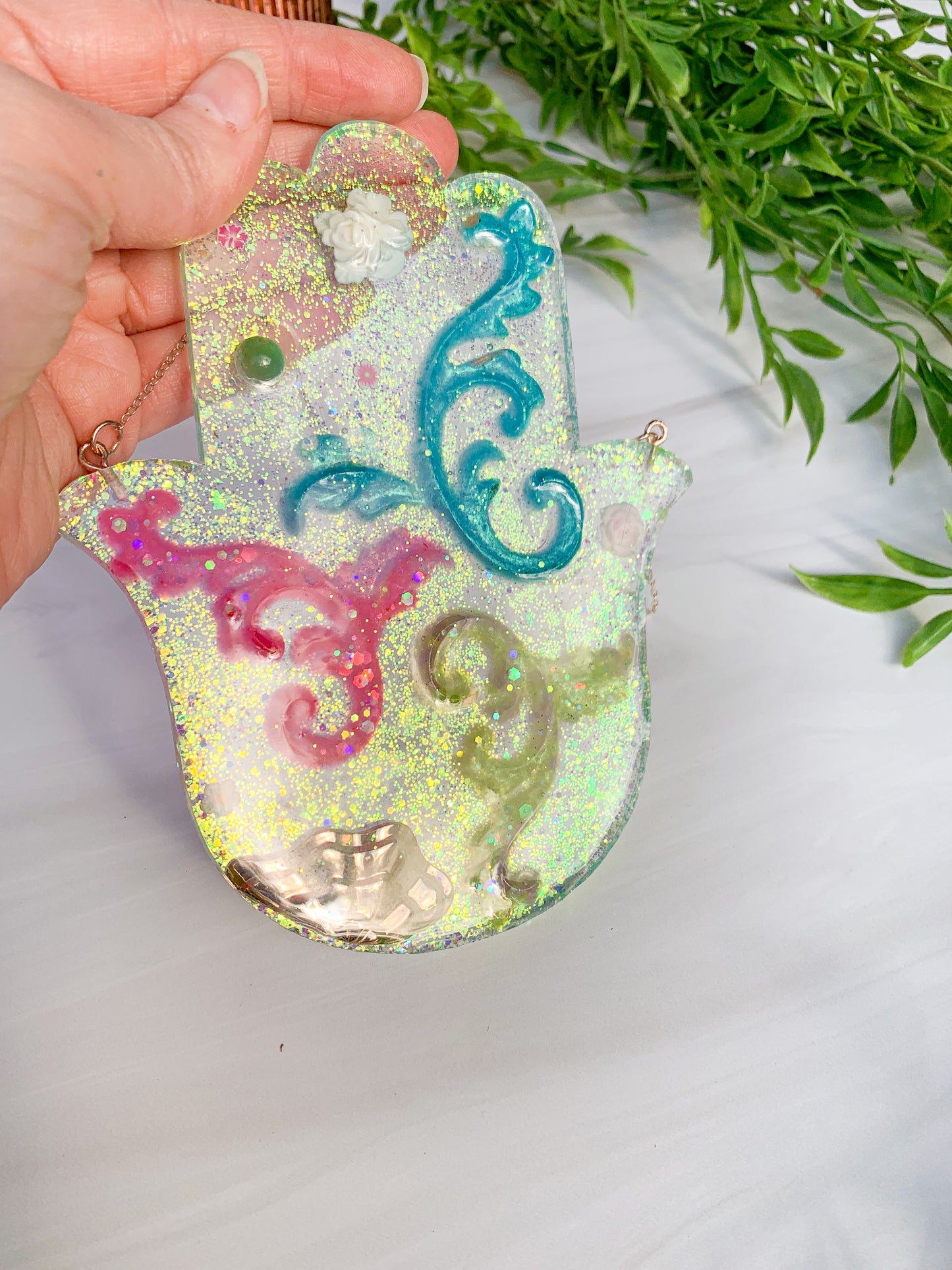 Glitter Water Horse Hamsa