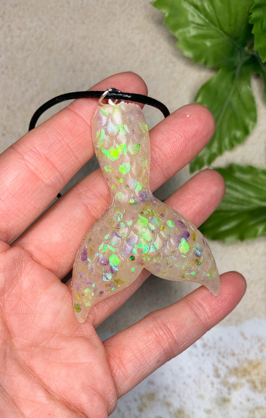 Frozen Glowing Mermaid Tail Necklace