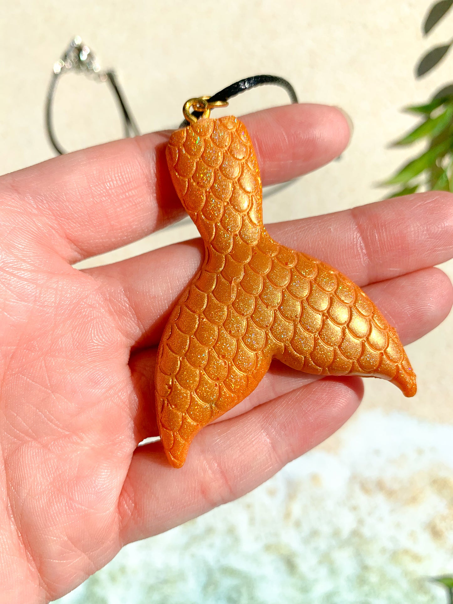 Summer Sunlit Mermaid Tail Necklace