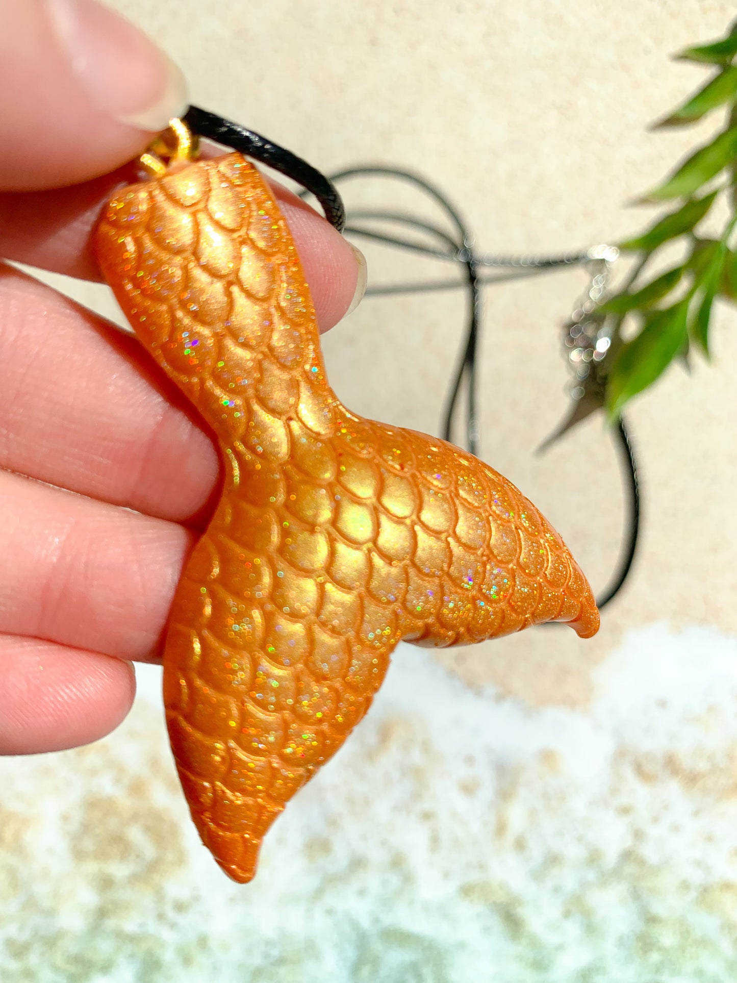 Summer Sunlit Mermaid Tail Necklace