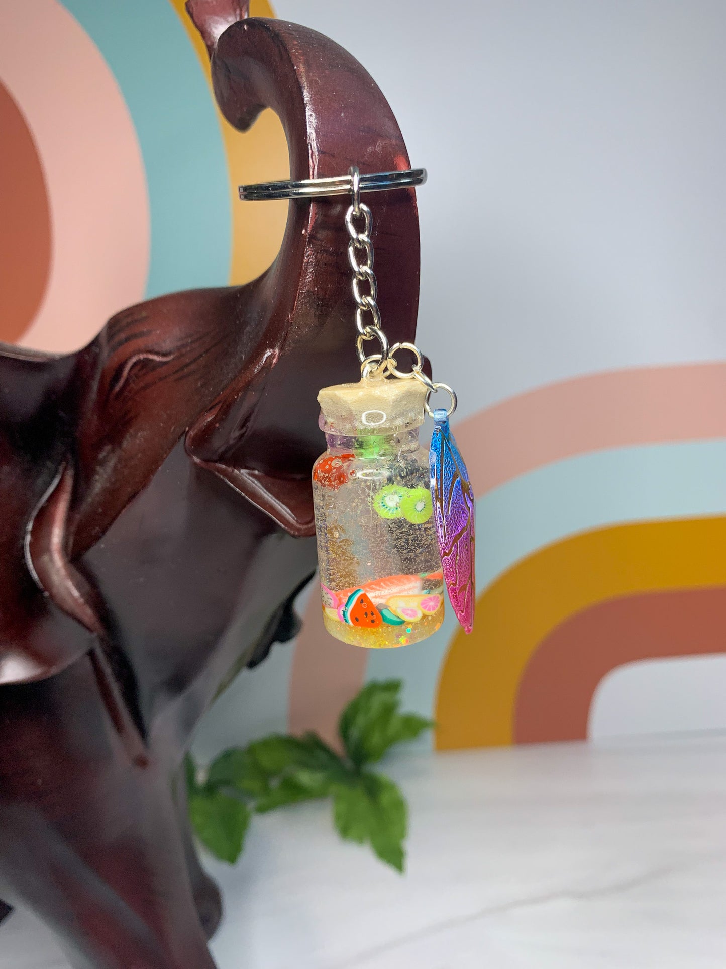 Bubbly in Pink Potion Bottle Keychain